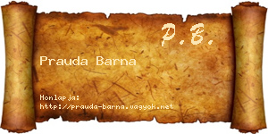 Prauda Barna névjegykártya